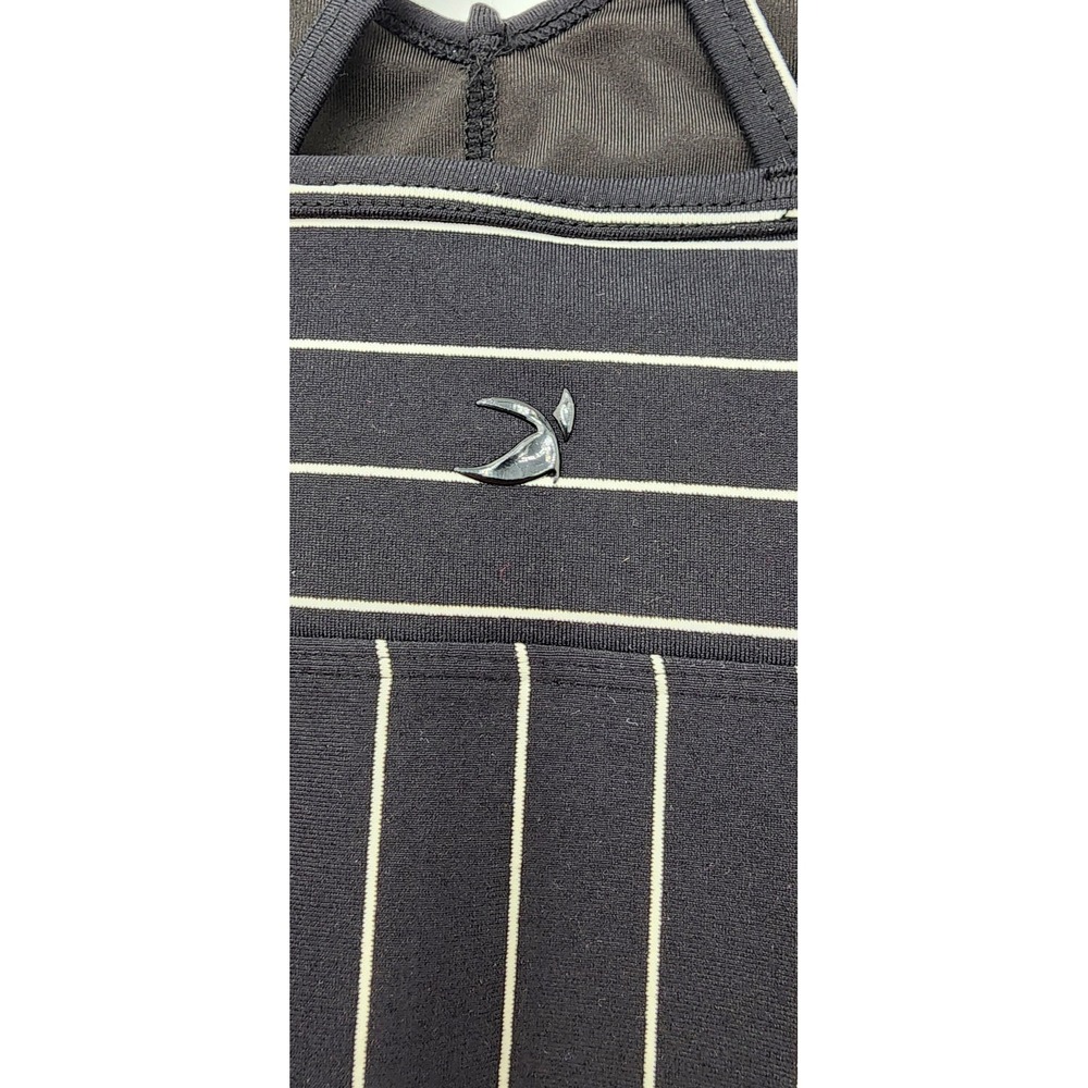 Glyder Striped Activewear Set Womens Large Black White Crossback Yoga EXC - Picture 7 of 16
